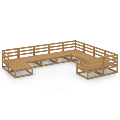 10-tlg. Garten-Lounge-Set Massivholz Kiefer