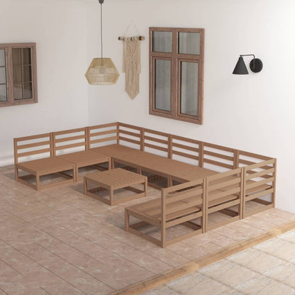 10-tlg. Garten-Lounge-Set Massivholz Kiefer