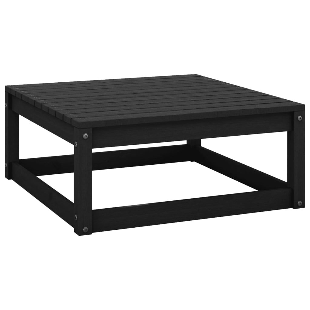 10-tlg. Garten-Lounge-Set mit Kissen Schwarz Massivholz Kiefer