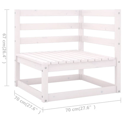 13-tlg. Garten-Lounge-Set mit Kissen Weiß Massivholz Kiefer