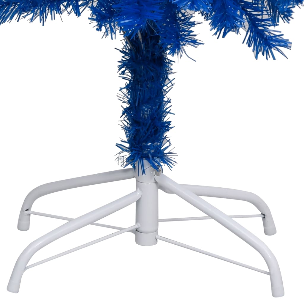 Künstlicher Weihnachtsbaum Beleuchtung & Kugeln Blau 210 cm