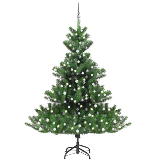 Künstlicher Weihnachtsbaum Nordmann LED & Kugeln Grün 240 cm