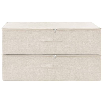 Aufbewahrungsboxen 2 Stk. Stoff 70x40x18 cm Creme