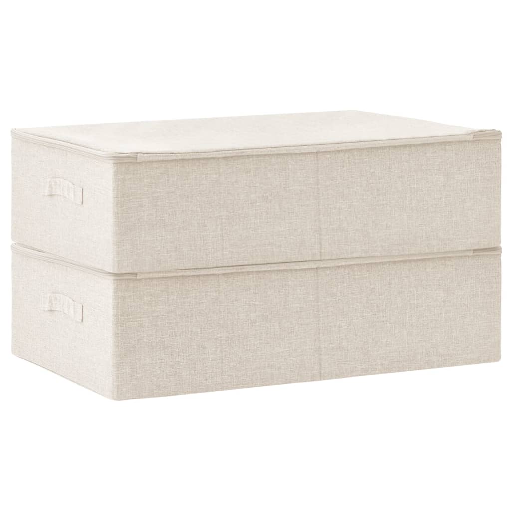 Aufbewahrungsboxen 2 Stk. Stoff 70x40x18 cm Creme