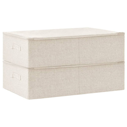 Aufbewahrungsboxen 2 Stk. Stoff 70x40x18 cm Creme