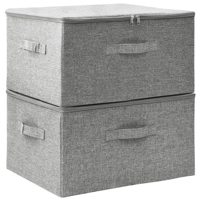 Boîtes de rangement 2 pcs Tissu 43x34x23 cm Gris