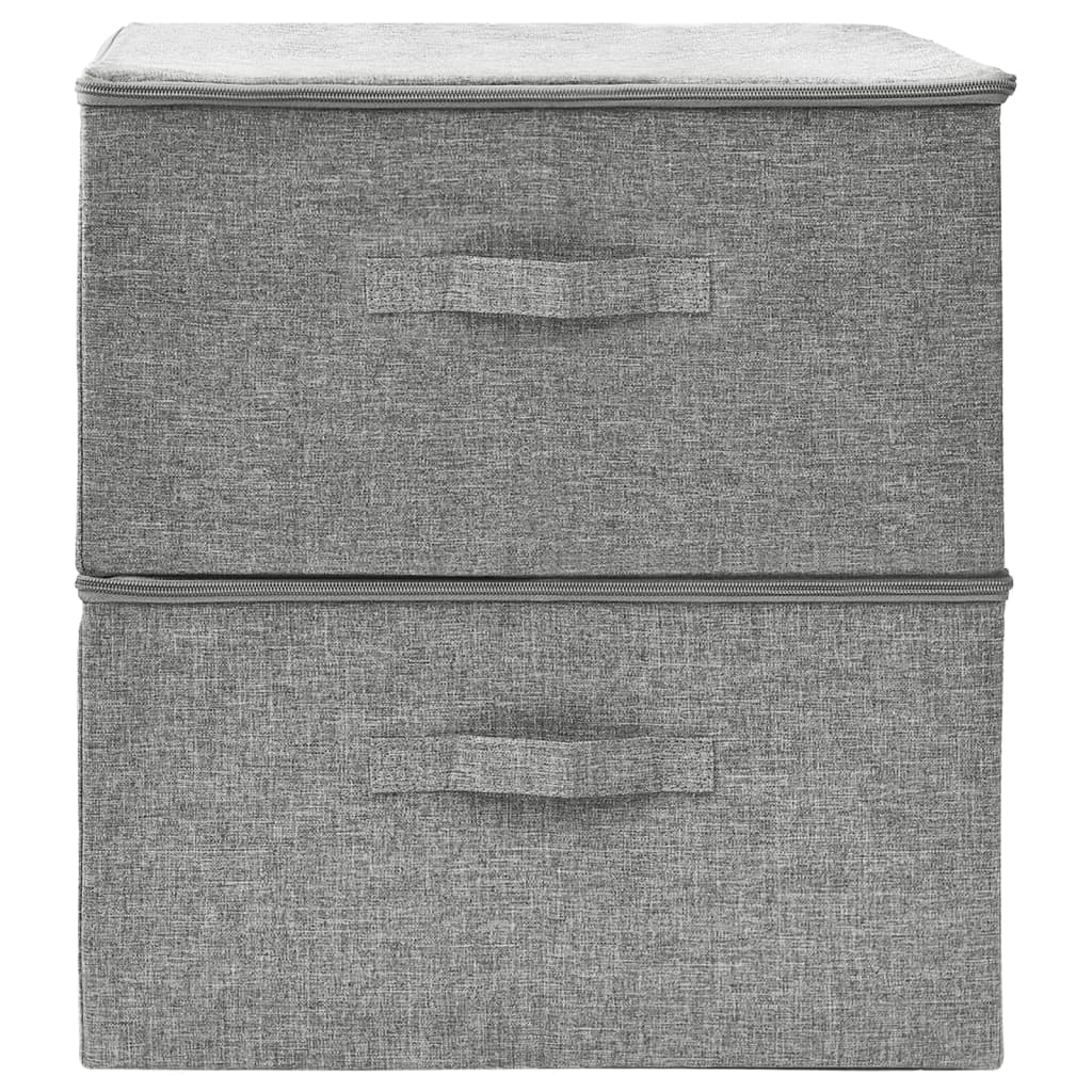 Boîtes de rangement 2 pcs Tissu 43x34x23 cm Gris