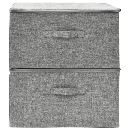 Boîtes de rangement 2 pcs Tissu 43x34x23 cm Gris