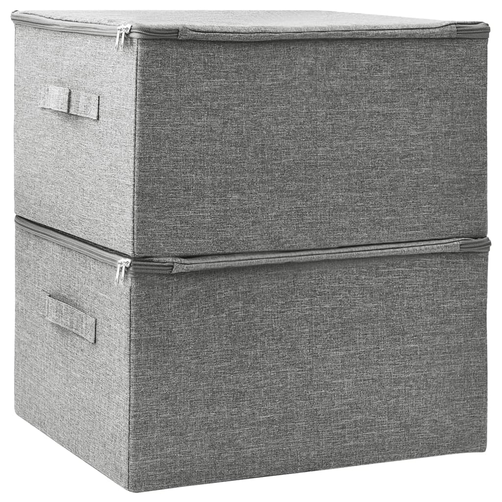 Boîtes de rangement 2 pcs Tissu 43x34x23 cm Gris