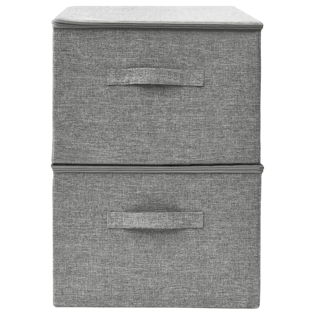 Boîtes de rangement 2 pcs Tissu 43x34x23 cm Gris