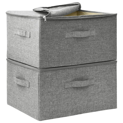 Boîtes de rangement 2 pcs Tissu 43x34x23 cm Gris