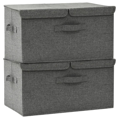 Aufbewahrungsboxen 2 Stk. Stoff 50x30x25 cm Anthrazit