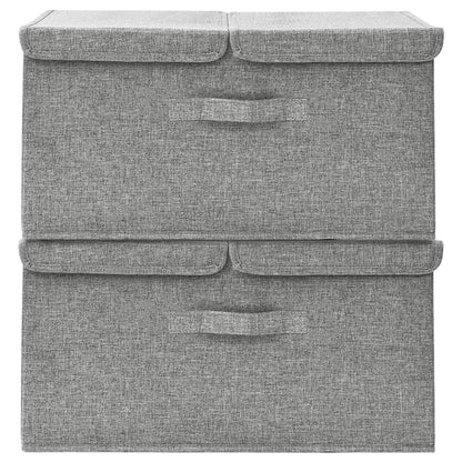 Aufbewahrungsboxen 2 Stk. Stoff 50x30x25 cm Grau