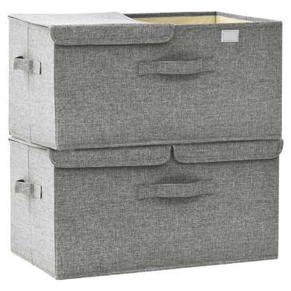 Aufbewahrungsboxen 2 Stk. Stoff 50x30x25 cm Grau