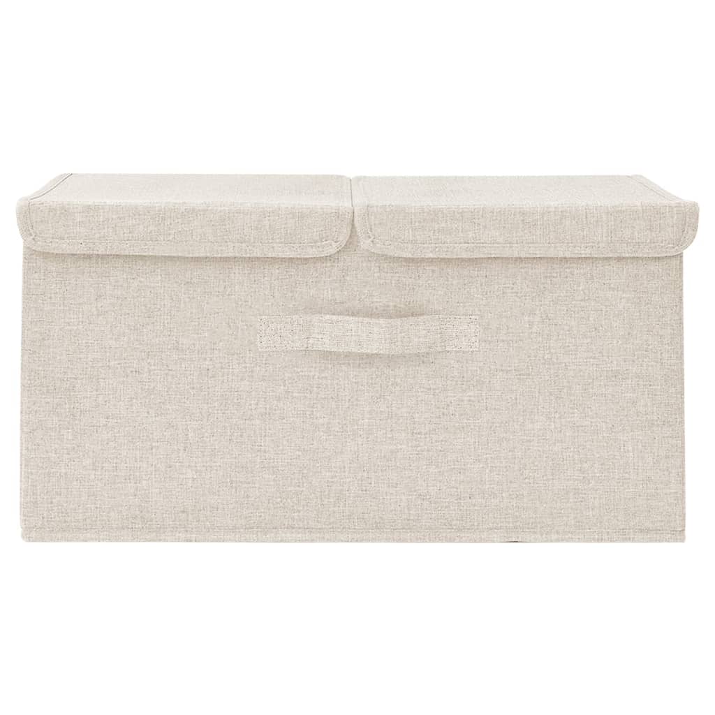 Aufbewahrungsbox Stoff 50x30x25 cm Creme