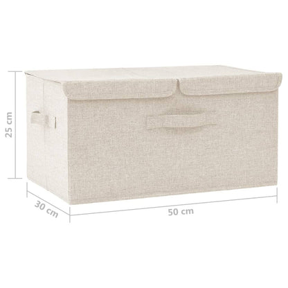 Aufbewahrungsbox Stoff 50x30x25 cm Creme