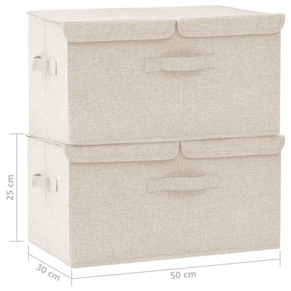 Aufbewahrungsboxen 2 Stk. Stoff 50x30x25 cm Creme