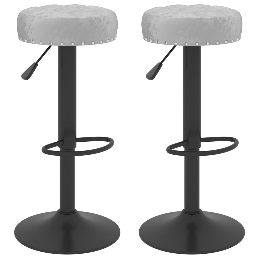 Tabourets de bar 2 pcs. Velours gris