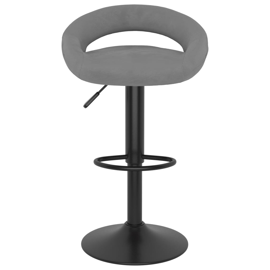 Tabourets de bar 2 pcs. Velours gris clair