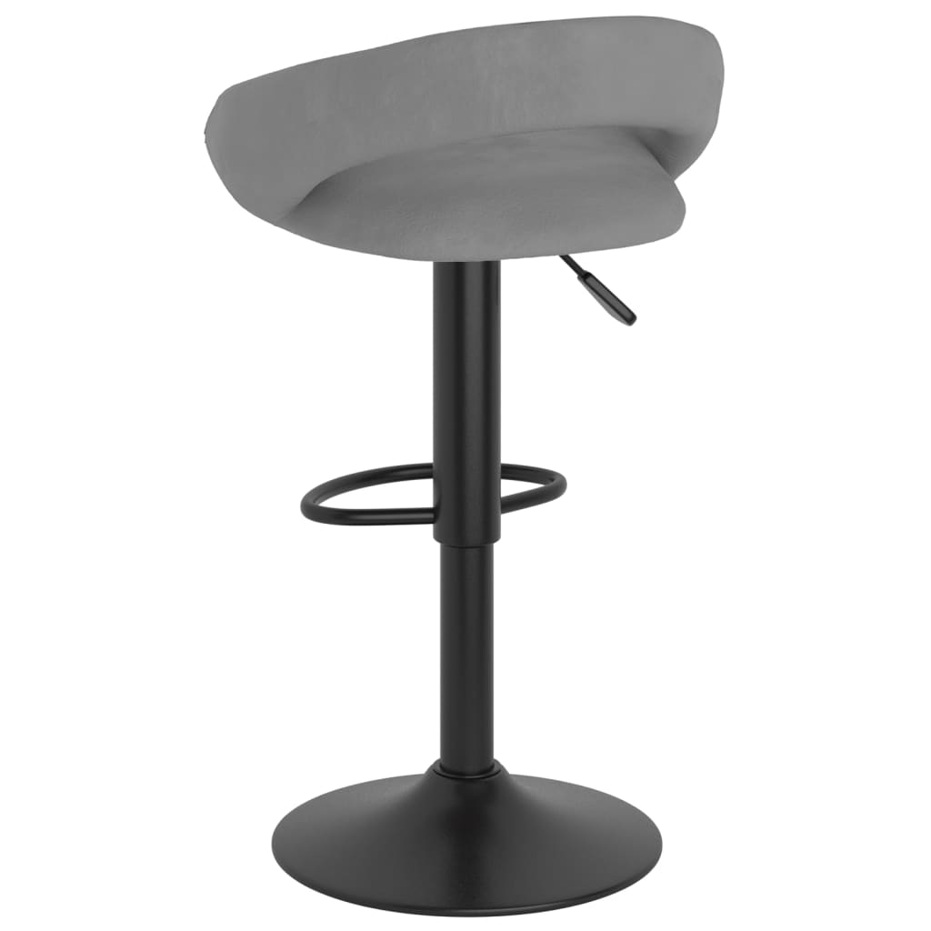 Tabourets de bar 2 pcs. Velours gris clair