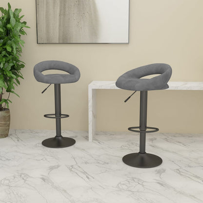 Tabourets de bar 2 pcs. Velours gris clair