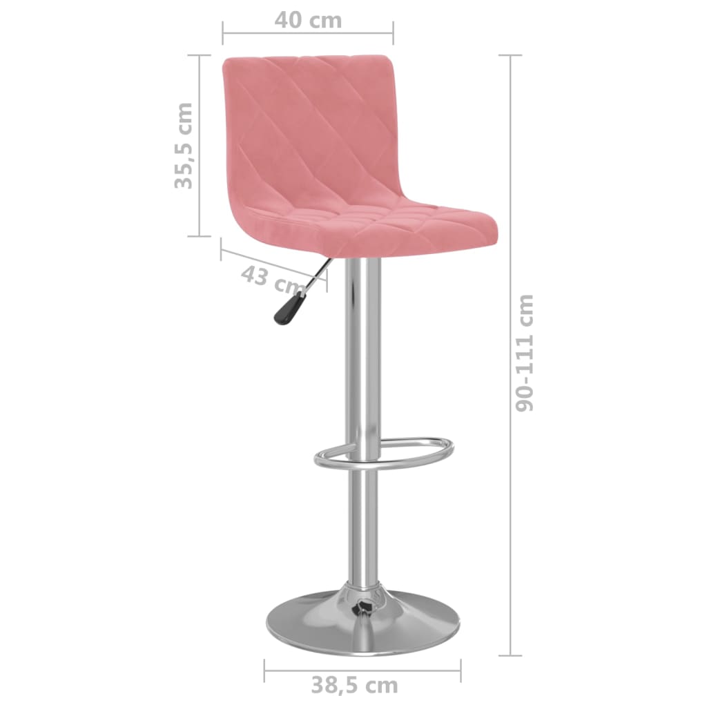 Barhocker 2 Stk. Rosa Samt