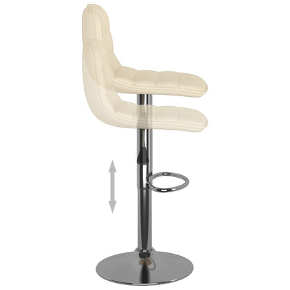 Barhocker 2 Stk. Creme Stoff