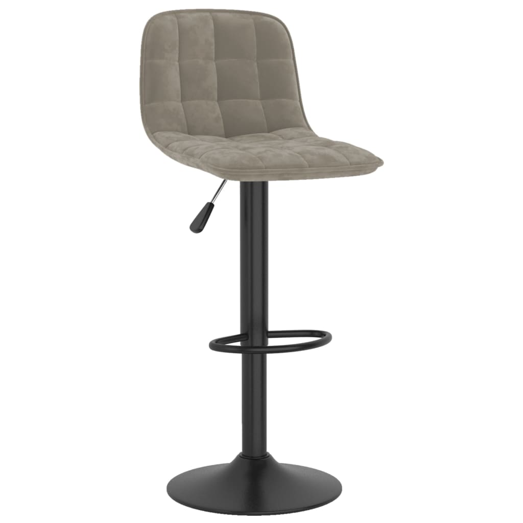 Tabourets de bar 2 pcs. Velours gris clair