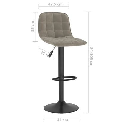 Tabourets de bar 2 pcs. Velours gris clair