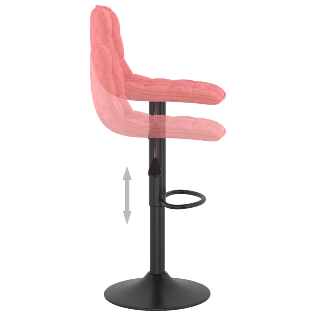 Barhocker 2 Stk. Rosa Samt