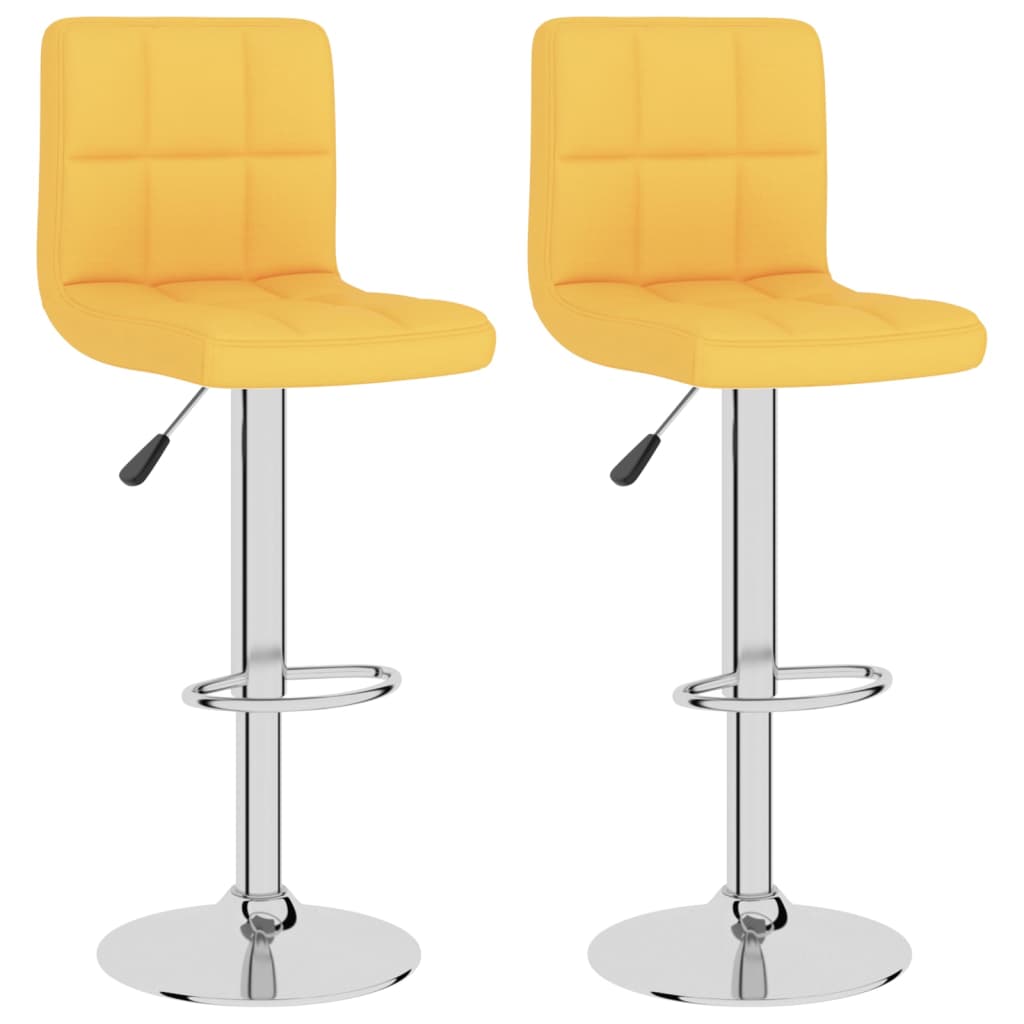 Tabourets de bar 2 pcs. Tissu jaune moutarde