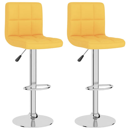 Tabourets de bar 2 pcs. Tissu jaune moutarde