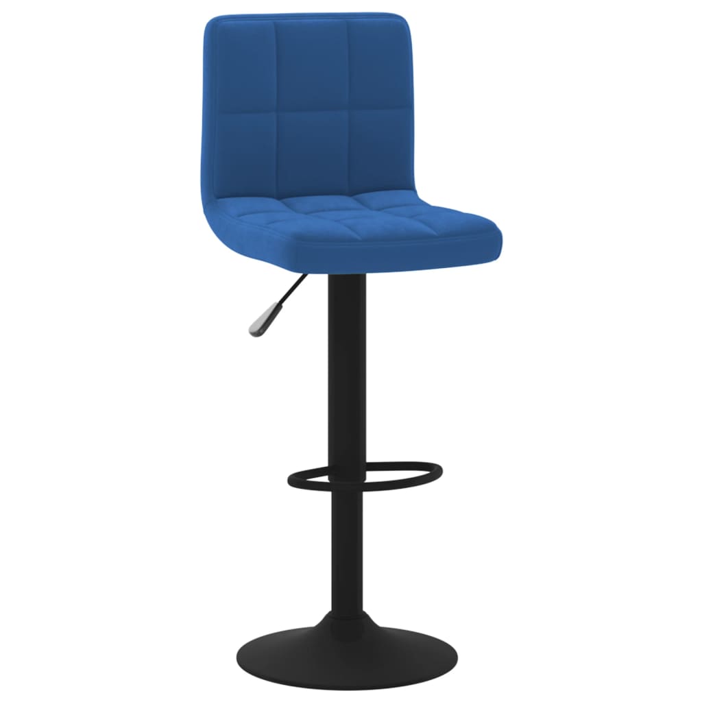 Barhocker 2 Stk. Blau Samt