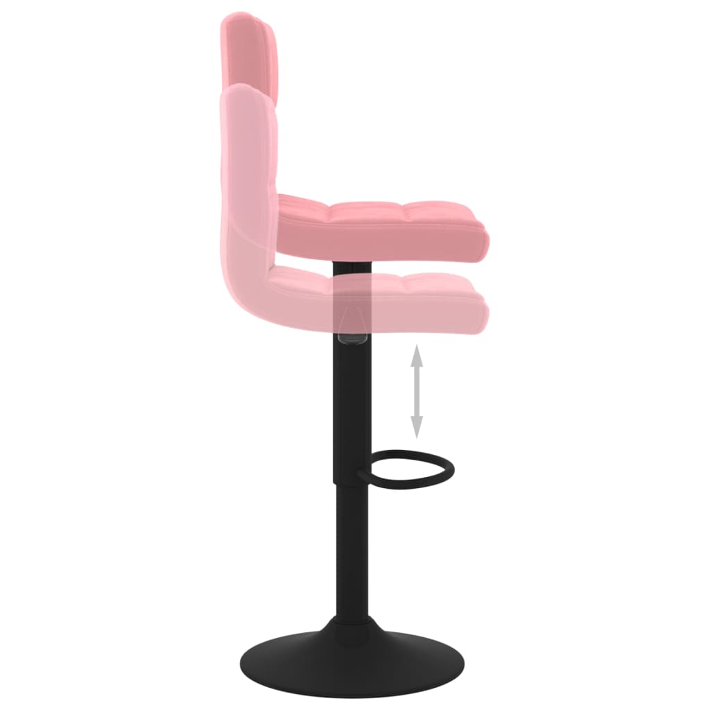 Barhocker 2 Stk. Rosa Samt