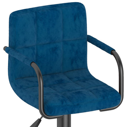 Barhocker 2 Stk. Blau Samt