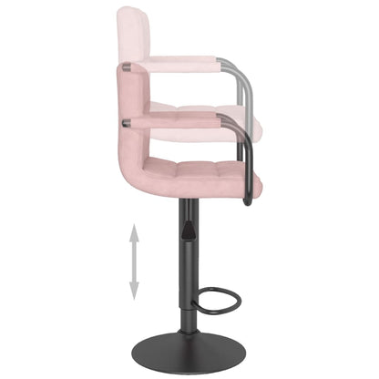 Barhocker 2 Stk. Rosa Samt