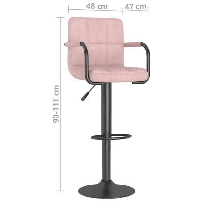 Barhocker 2 Stk. Rosa Samt