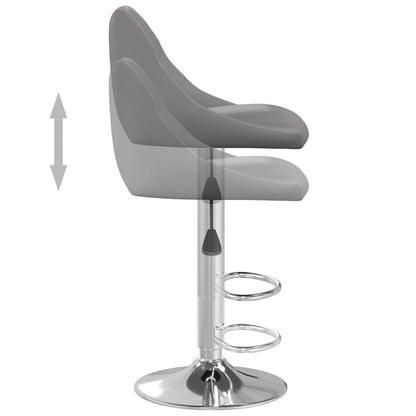 Barhocker 2 Stk. Grau Kunstleder