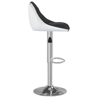 Tabourets de bar 2 pcs. Simili cuir noir et blanc