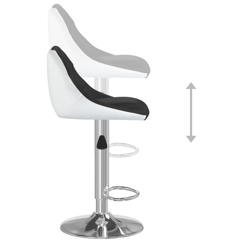 Tabourets de bar 2 pcs. Simili cuir noir et blanc