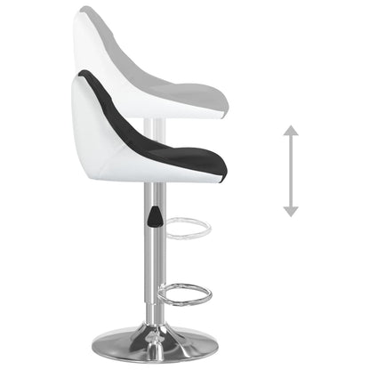 Tabourets de bar 2 pcs. Simili cuir noir et blanc