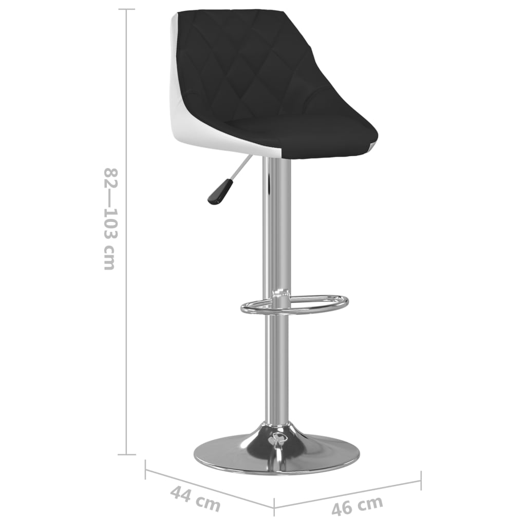 Tabourets de bar 2 pcs. Simili cuir noir et blanc