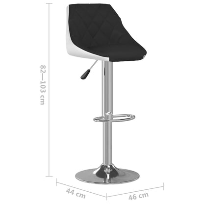 Tabourets de bar 2 pcs. Simili cuir noir et blanc