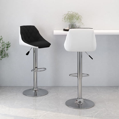 Tabourets de bar 2 pcs. Simili cuir noir et blanc