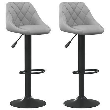 Tabourets de bar 2 pcs. Velours gris clair