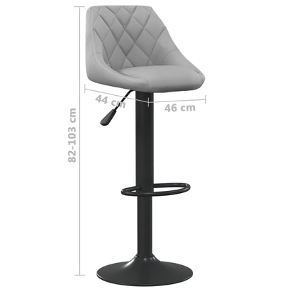 Tabourets de bar 2 pcs. Velours gris clair