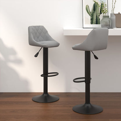 Tabourets de bar 2 pcs. Velours gris clair