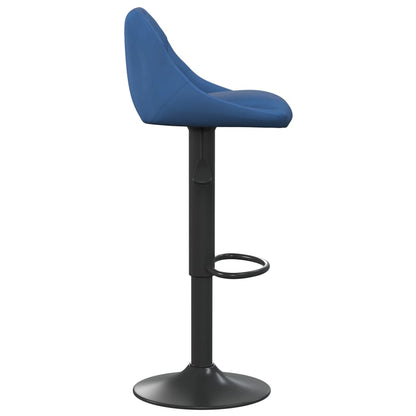 Barhocker 2 Stk. Blau Samt