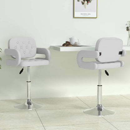 Chaises de salle à manger 2 pièces pivotantes simili cuir blanc