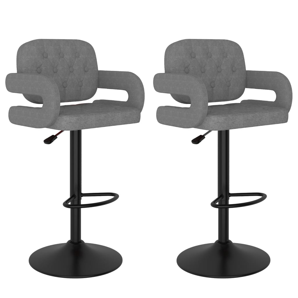 Tabourets de bar 2 pcs. Tissu gris clair